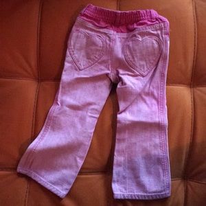 Girls old navy pink heart pocket jeans 4T